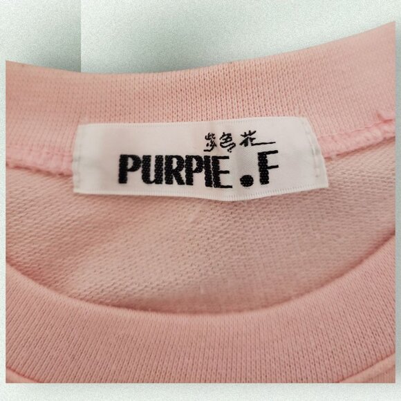 Purpie.F Graphic Short-Sleeve Sweatshirt  Lady Embroidery Design Size Medium - Picture 5 of 7
